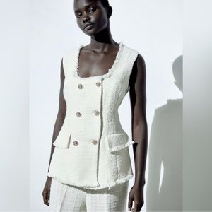 COPY - Zara double breasted textured vest